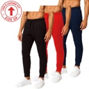 Black & Red & Navy (Tech) XXXL Men’s Tech Fleece Jogger Sweatpants (3 Pack) - Ideal for Training or Casual Wear